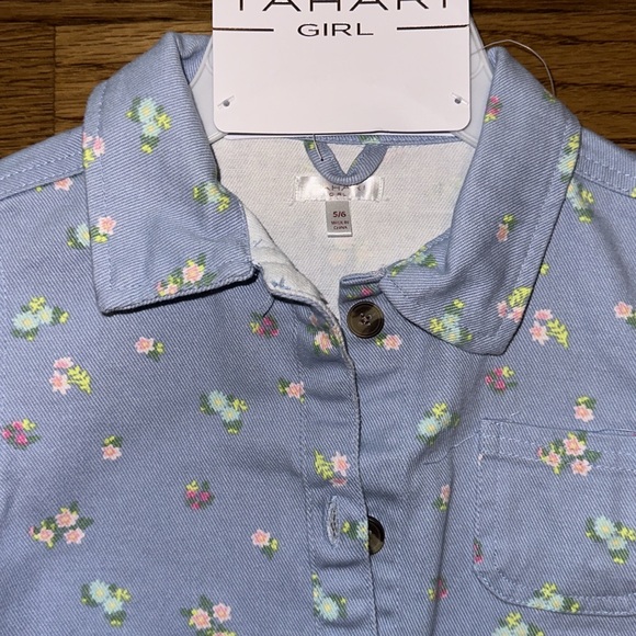 Tahari girl denim print top NWT 5/6 - Picture 3 of 6